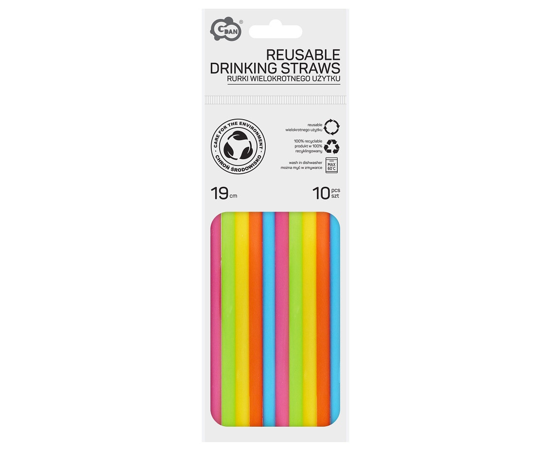Reusable straws, 7.5x190 mm / 10 pcs.
